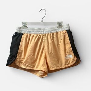 North Face Woman Hydrenaline Shorts Sz M Windwall Orang/black Lined